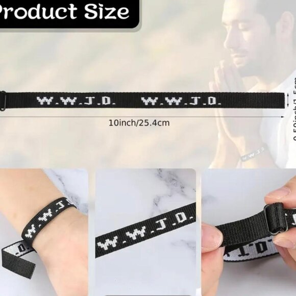 NEW - W.W.J.D WHAT WOULD JESUS DO BRACELETS - 14 COLORS OPTIONS (1PC) - Picture 2 of 5
